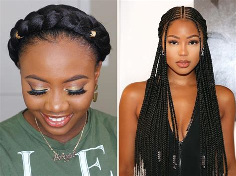 box braids with edges|braiding styles for thin edges.